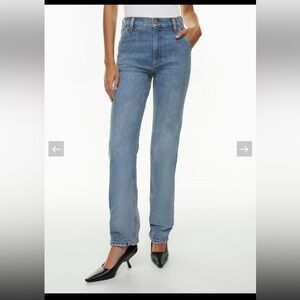 Denim Forum High-Rise Straight Leg Jeans in Light Blue